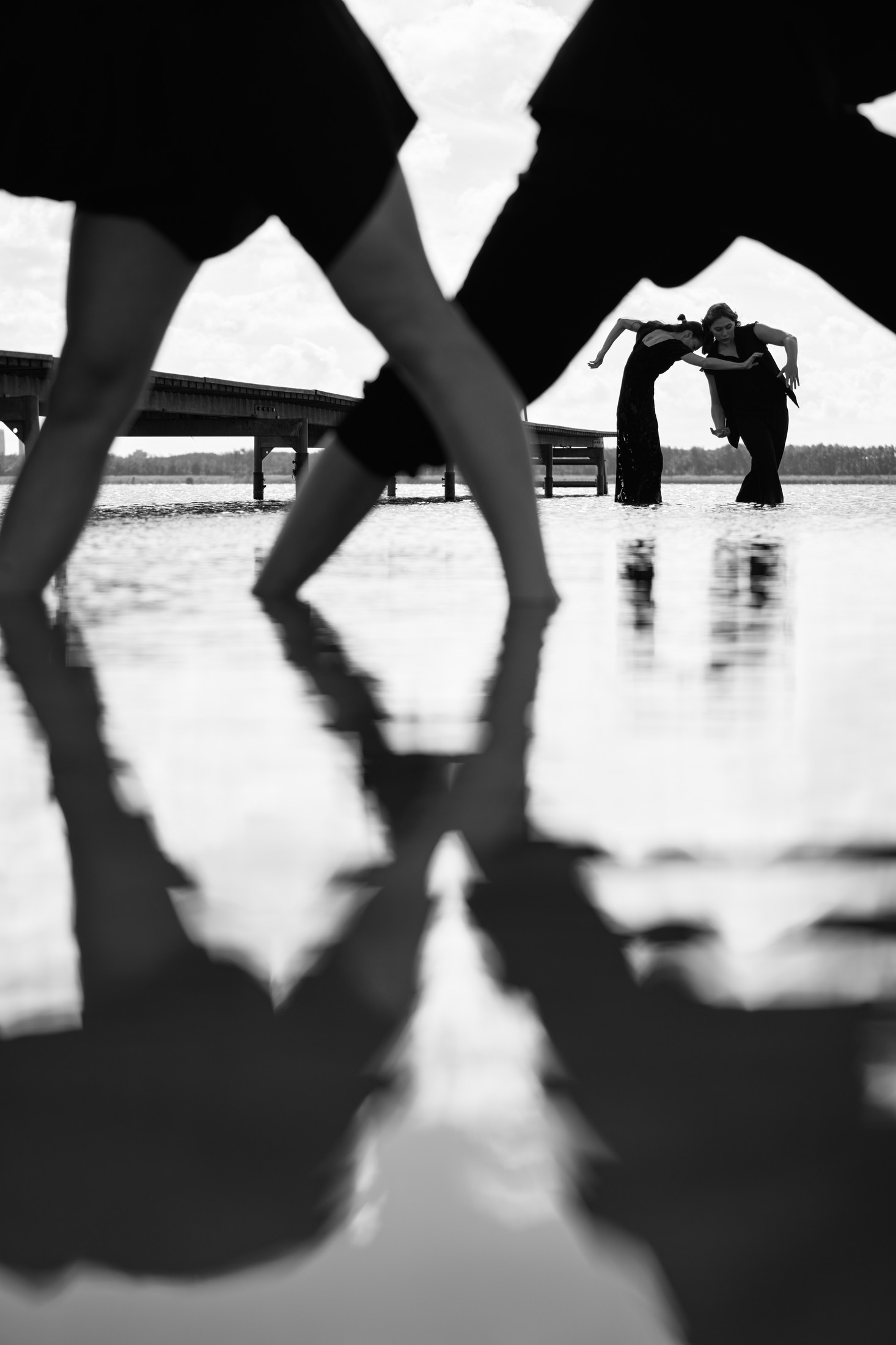 A performer captured in a vertical movement study